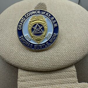 662-Masonic Lapel Pin Grand Council Of KY R.M.S, Thomas Bustle, MIGM, 2019 2020